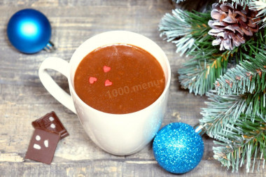 Hot chocolate with peanut paste