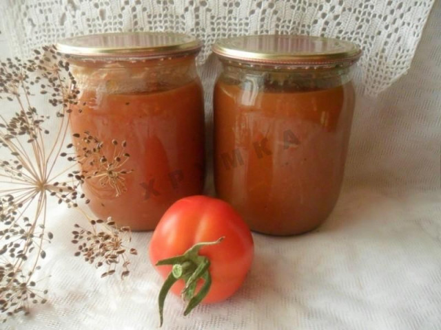Krasnodar sauce with apples tomatoes and cinnamon for winter