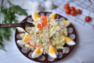 Peking cabbage salad with tomatoes