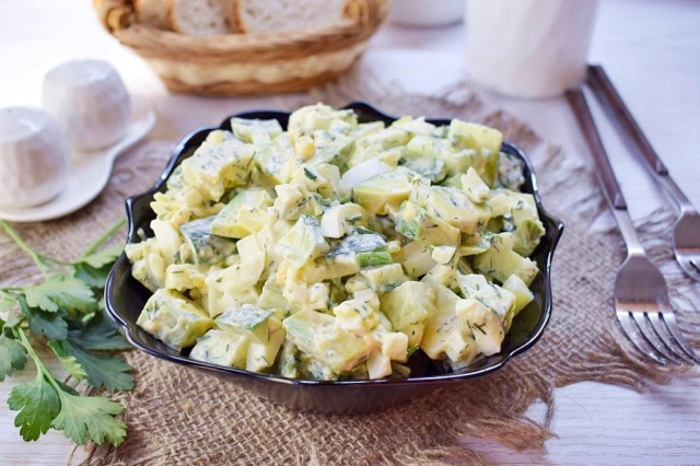 Cucumber salad avocado eggs