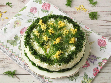 Salad with smoked mackerel Mimosa