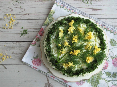 Salad with smoked mackerel Mimosa