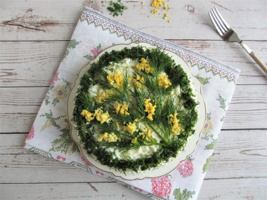 Salad with smoked mackerel Mimosa