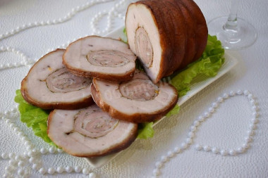 Pork roll in onion husks