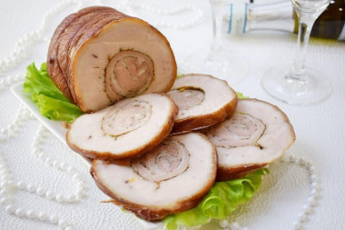 Pork roll in onion husks