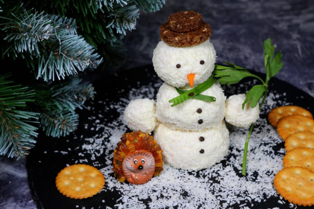 New Year's snack Snowman