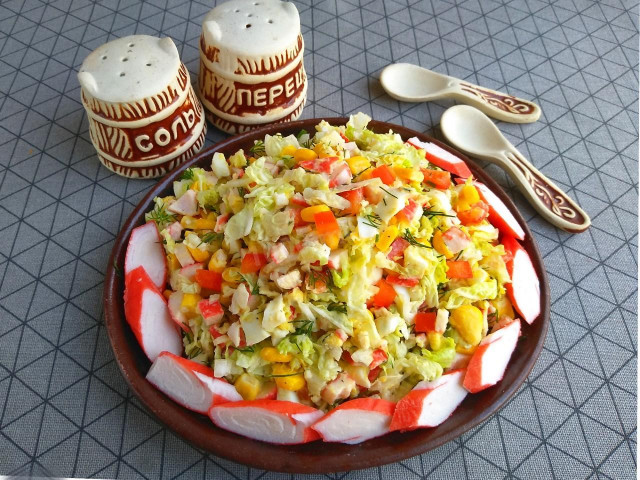 Classic crab salad without cucumber