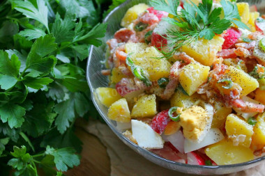 Potato salad with radishes