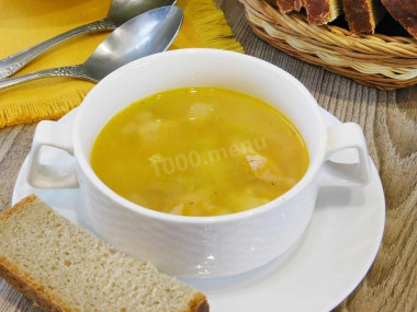 Fish soup with red lentils from canned sardines