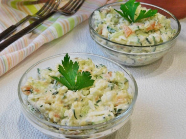 Trout salad cucumber and hard cheese