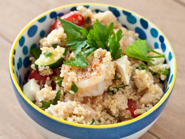 Quinoa and shrimp salad