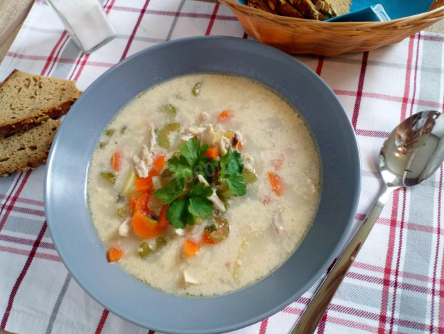 Belgian chicken soup Ghent Waterzoy