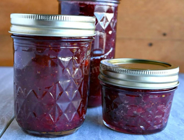 Honeysuckle jam with strawberries