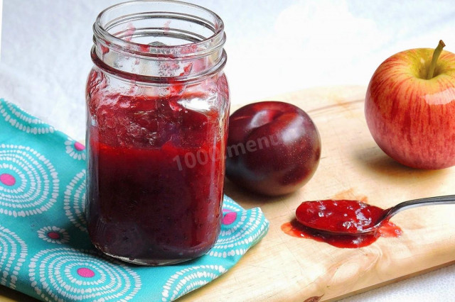 Plum apple jam for winter