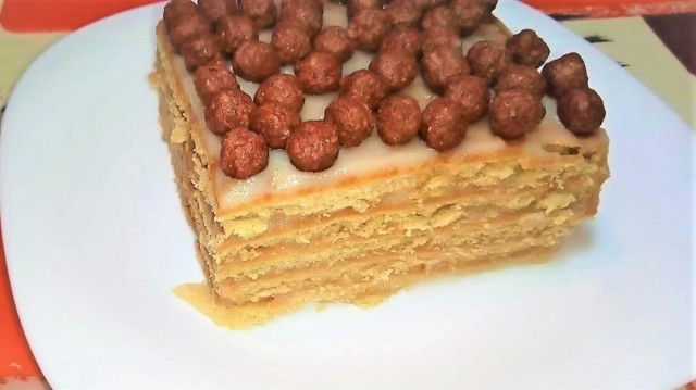 Cake without baking cookies with custard