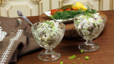 Traditional German herring salad