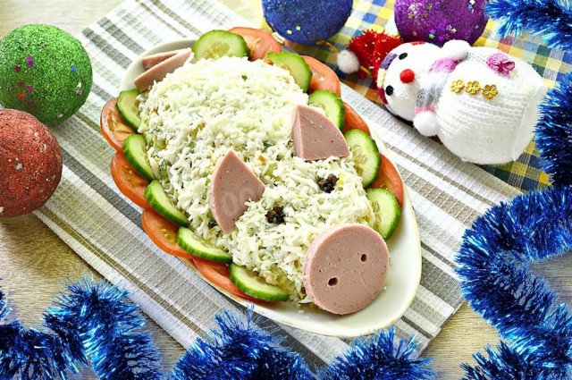 Festive salad Olivier Pig