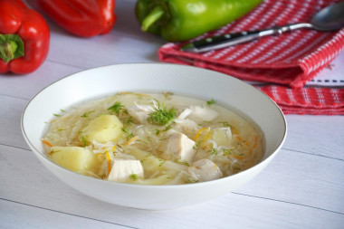 Sauerkraut soup with chicken and celery