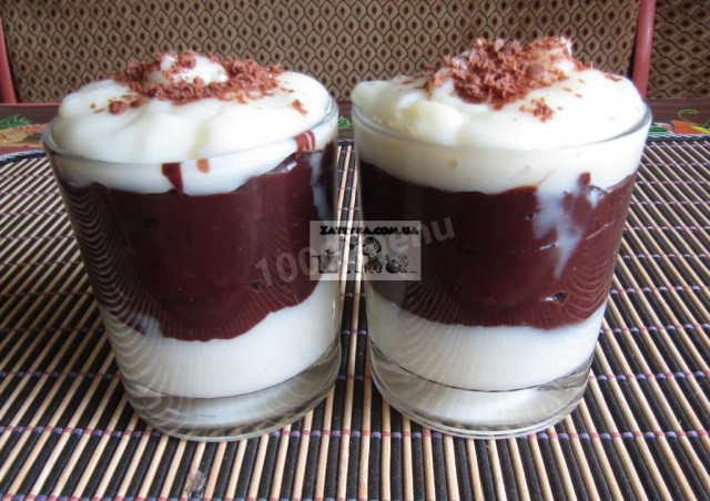 Delicate vanilla chocolate pudding