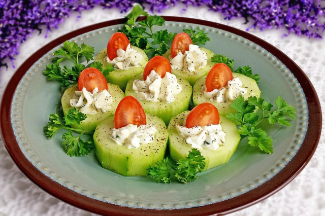 Cucumber and tomato appetizer