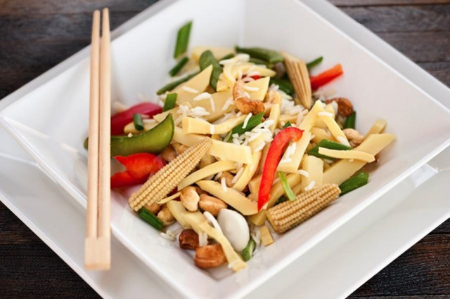 Salad with bamboo shoots