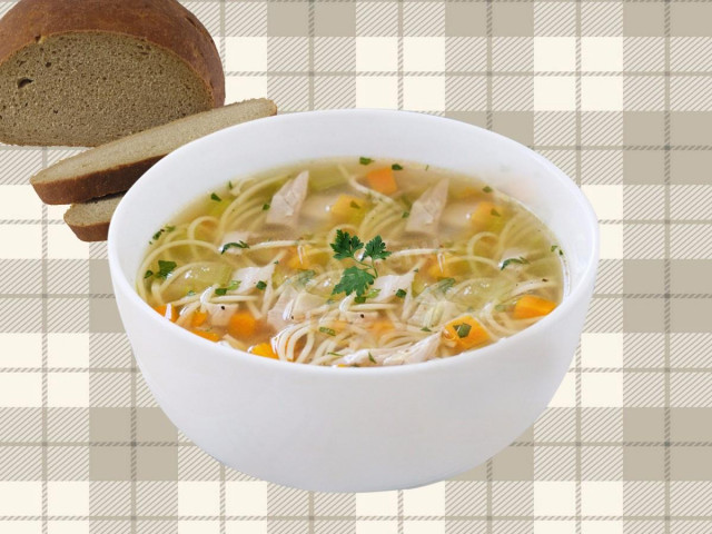 Chicken foot soup with noodles