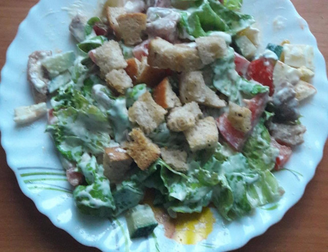 Light salad with pork