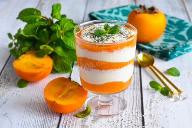 Dessert with persimmon and cottage cheese PP
