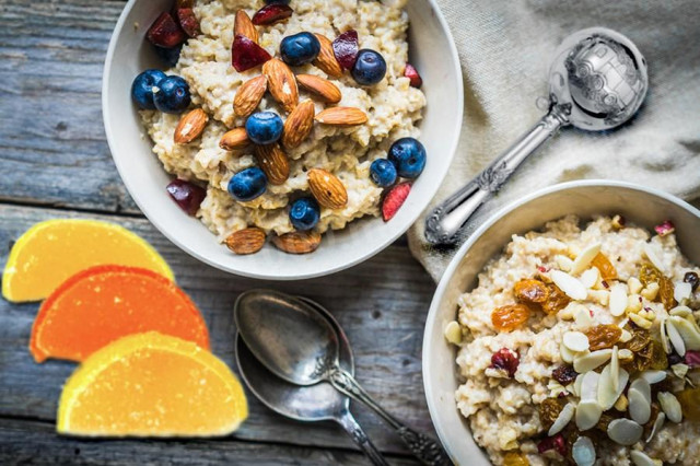 Barley porridge with milk for a child