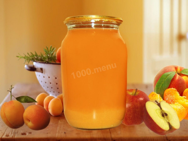 Apple juice for winter with apricots