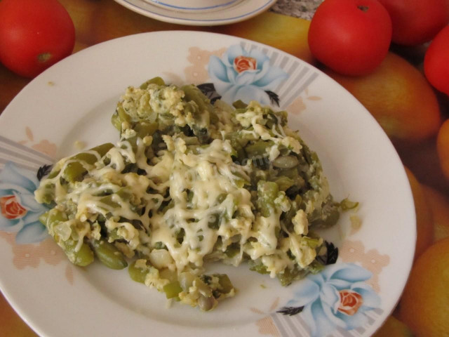 Asparagus beans in egg and cheese