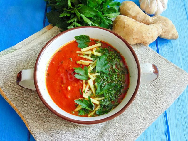 Indian soup with ginger and garam masala