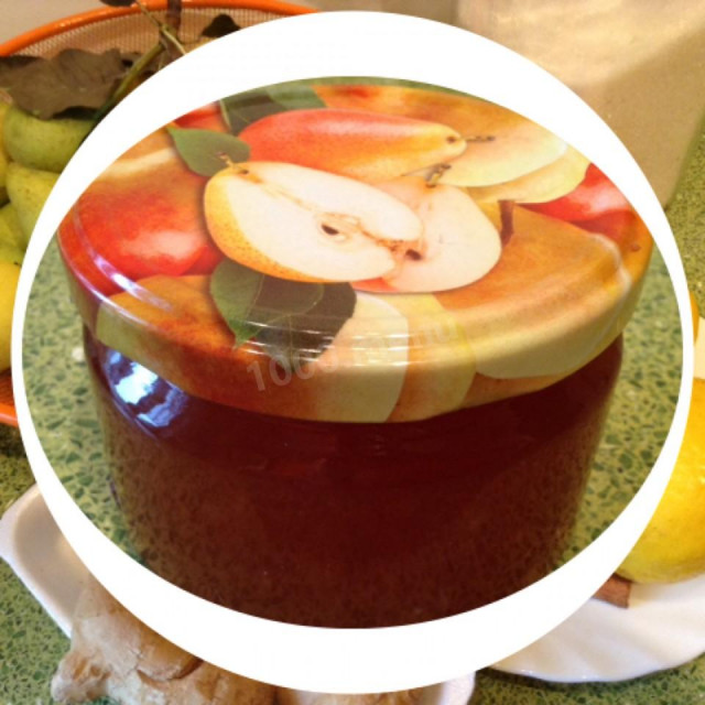 Pear jam with ginger and lemon