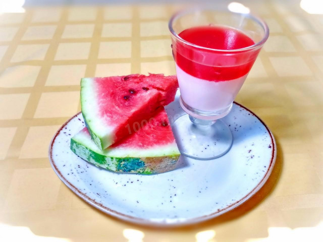 Watermelon panna cotta
