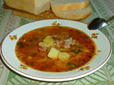 Minced beef soup
