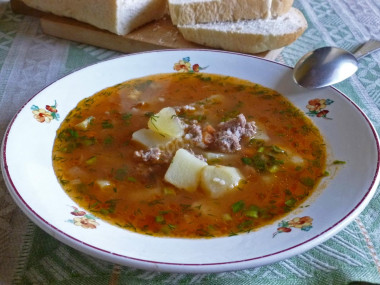 Minced beef soup