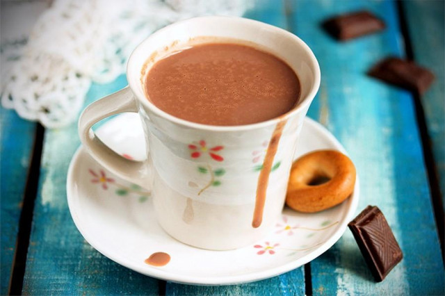 Homemade black hot chocolate