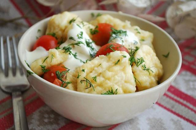 Potato gnocchi with cherry tomatoes and herbs