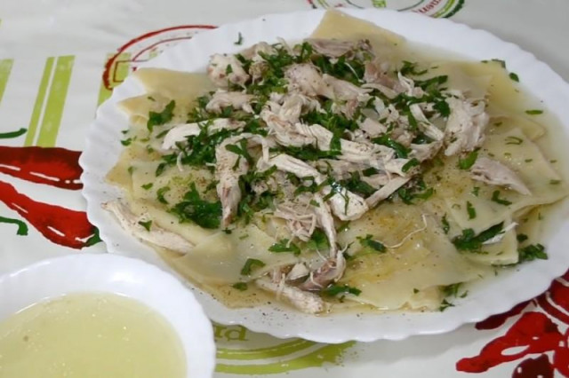 Classic chicken beshbarmak recipe
