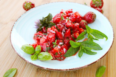 Salad dessert strawberry salsa