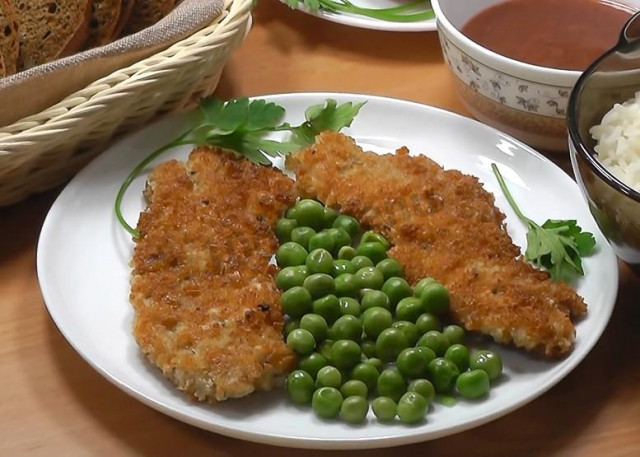 Schnitzel from udder