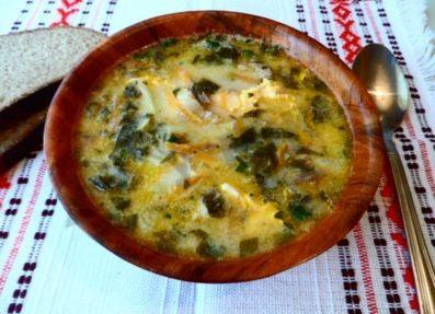 Cheese and sorrel soup