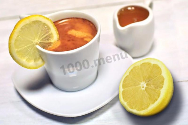 Coffee with lemon and honey