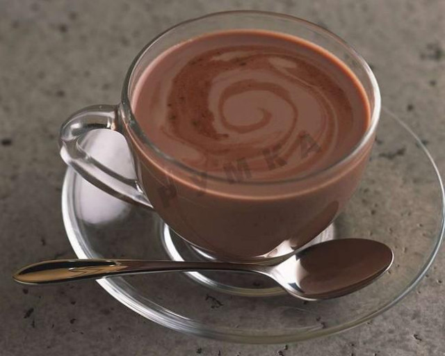Hot chocolate on chocolate with milk