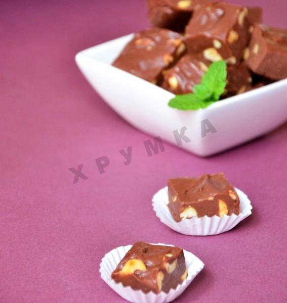 Homemade candy with peanuts