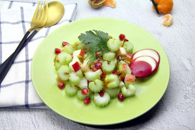 PP Salad with celery, apple, nuts and lemon juice