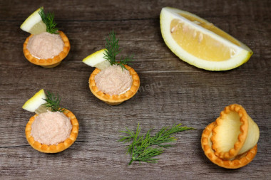 Tartlets with pollock caviar