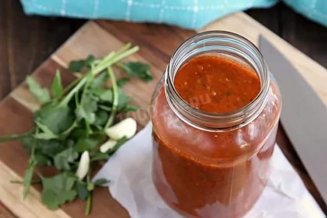 Armenian tomato sauce for kebab with coriander