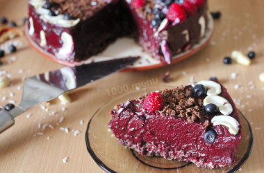 Cake with sprouted buckwheat without flour and sugar