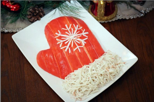 Santa Claus New Year's Fish Mitten Salad
